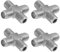 POPPSTAR 4x Sat TV Coax Verteiler Kreuz-Stück (4x F-Buchse) Antennen Splitter Adapter für Koaxialkabel, Antennenkabel, silbern