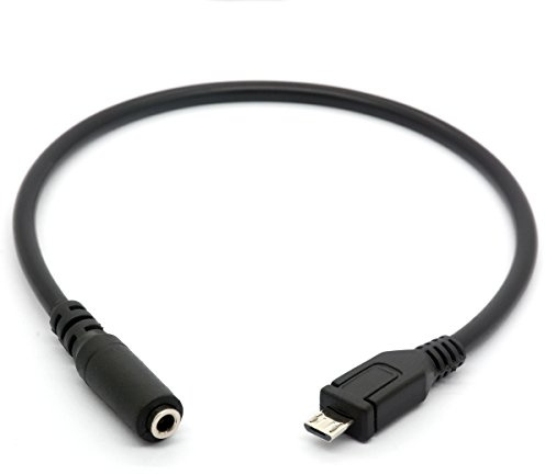 HTGuoji AUX-Audiokabel von Micro-USB-Stecker nach 3,5 mm Buchse für Headset-Adapter, Mikrofon Active Clip Mic (30cm)