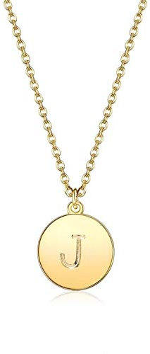 Beydodo Hochzeit Damen Kette mit Anhänger Buchstaben J Gold Halskette Hochzeit Partnerkette