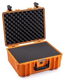 B&W International Mehrzweckkoffer Outdoor 6000 (PP.326) Orange - mit Würfelschaum - wasserdicht (IP67), staubdicht, schlagfest, extrem robust