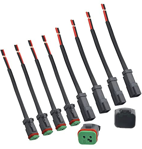 WMYCONGCONG 8 STÜCKE 2-poliger Stecker/Buchse Kabelbaum Elektrischer Kabelstecker mit Zopfdraht