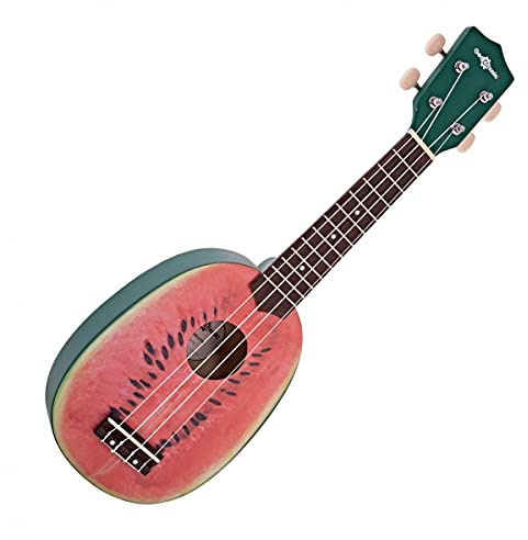 Ukulele von Gear4music, Melone | Süßer, ausgewogener Lindenholzton, glattes ebonisiertes Griffbrett und Mahagonihals, komfortable Sopran-Größe