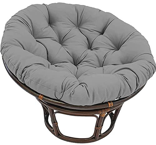 Papasansessel Kissen Polster für Gartensessel Wasserdicht Hängesessel Kissen Schaukelstuhlkissen Rund Papasan Ersatzpolster für Indoor Outdoor Garten,Grau,80 * 80cm