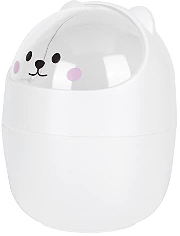Cabilock 1 Pc Capovolgere Il Bidone Della Spazzatura Mini Ufficio Spazzatura Può Mini Cestino Deposito Rifiuti Da Tavolo Car Trash Can Bianca Plastica Scrivania A Conchiglia Porta Spazzole