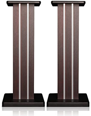 PHSP speaker stand 1 pair of wooden bookshelf speaker stand, floor-to-ceiling black speaker stand, surround sound tripod, desktop sound rack