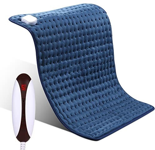 Heizkissen mit Abschaltautomatik Elektrisches Wärmekissen 50 x 60cm für Rücken Schulter Nacken und Temperatureinstellung in 5 Schnell Heiztechnik Überhitzungsschutz