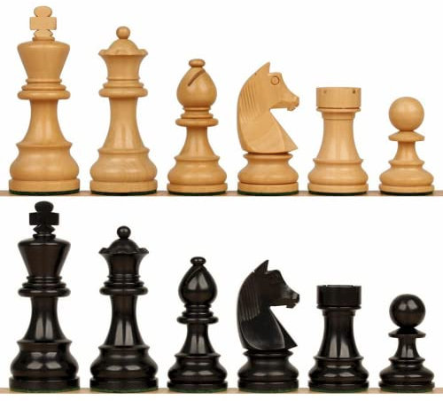 Hastha Kalalu | Turnierserie Staunton Style Schachfiguren nur Schachset, German Knight Luxus Holz Schachset, handgeschnitzte gewichtete Schachfiguren (Ebenholz-Buchsbaum: Buchsbaum, 9,5 cm)