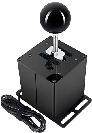 XBERSTAR Driving Force Shifter for Logitech G29/G27/G25/G920, PC USB H Gear Shifter for Thrustmaster T300RS Racing Steering Wheel Sequential H Gear Shifter (Black 6+R)