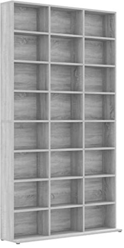 Makastle Regal DVD CD Rack Medienregal Medienschrank Aufbewahrung Standregal Schrank Möbel mit offenen Fächern, Ständer Aufbewahrung Chart, 102x23x177,5 cm (Wandhalterung)