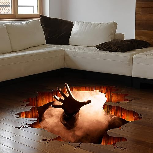 Manqyi 2 Piezas Etiqueta de la Pared de Halloween, Pegatinas de Piso de Halloween, Pegatinas de Pared de Halloween, Horror Atmósfera Pegatinas, para Decoraciones de Pared, Fiesta de Halloween