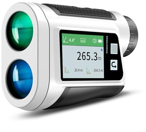 Golf-Entfernungsmesser, Lade-Jagd-Entfernungsmesser mit HD-LCD-Farb-Touchscreen, IP54 wasserdicht, Sprachfunktion, C-Typ-Ladung