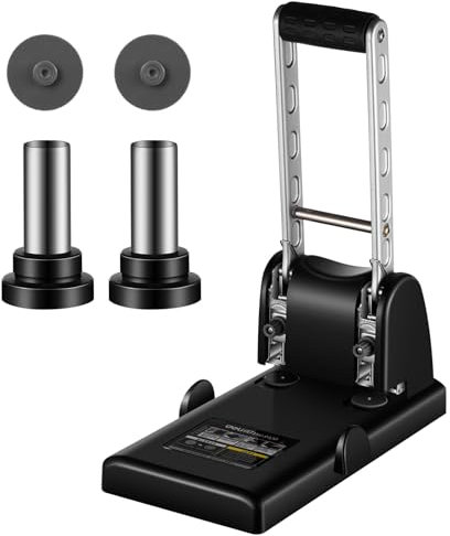 Sinload 2-Lochstanzer, 6 mm, 100 Blatt, Lochkapazität, 80 mm Lochabstand, robuster Papierstanzer, 2-Lochstanzer für Büro, Zuhause, Schule, Schwarz