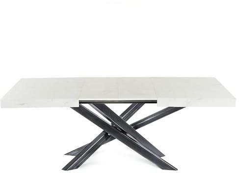 Magnetic Mobel Ausziehbar Esstisch Avia Esszimmertisch Wohnzimmertisch Küchentisch mit Tischgestell Orion (Marmor, Tischgestell: Industrial (Klarlack))