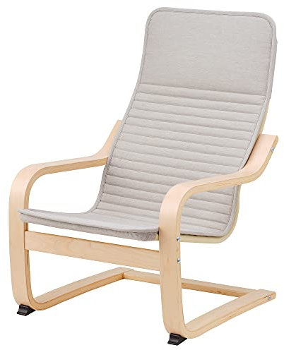 POÄNG Kindersessel Birkenfurnier / Knisa hellbeige