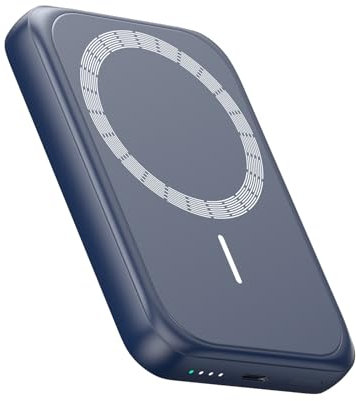 Bilivein Batterie Externe sans Fil - Magnetique Power Bank 20W Charge Rapide - 10000mAh Induction Chargeur Portable - PD QC 3.0 Baterie Externe avec USB-C Input/Output pour iPhone (Bleu)