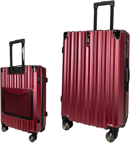 SIGN Hartschalenkoffer ReisetascheTrolley ABS Reisekoffer 360° Doppelrollen Zahlenschloss Modernes Design (Beautycase-Handgepäck-Mittel-Groß-Set) (Rot, Großer Koffer (75cm))