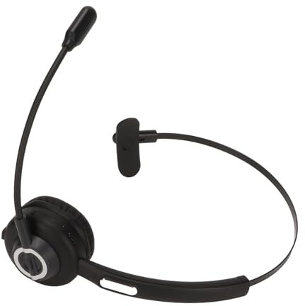 Lazmin112 Mono Headset, Single Ear Office Headset, Wireless Bluetooth Telephone Earphone with Rotatable Mic, 13 Hours Talk Time, for Laptop, Cell Phone, Bluetooth Devices