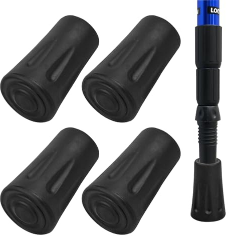 4 Pezzi Punte in Gomma 12mm per Bastoncini da Trekking e Passeggio, Tamponi Antiscivolo Accessori per Nordic Walking Adatti a Bastoni da Trekking su Asfalto e Montagna