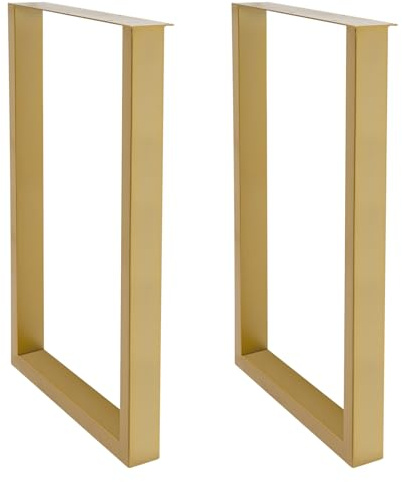Vielrosse 2 Stück Tischbeine Gold 71cm I Esstisch-Beine aus Metall | Möbelfüße Ideal für DIY-Projekte wie Esstisch, Schreibtisch, Couchtisch