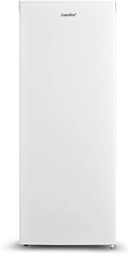 COMFEE' RCU160WH2UK(E) 160 Litre Freestanding Tall Freezer, Upright Freezer, Adjustable Thermostat, Reversible Door, 4 Star Freezing, White