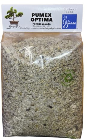 Ulisse® BonsaiPro Pumex Optima Bimsstein, gewaschen und getrocknet, Bonsai-Erde, gebrauchsfertig für jede Art von Pflanze, mittlere Körnung, 3 Liter