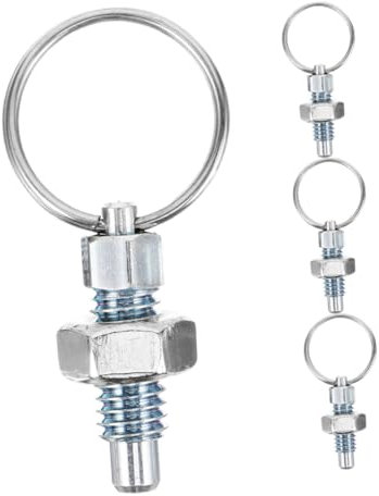 PRETYZOOM Émbolo Indexador De Resorte Con Anillo De Tracción, Acero Inoxidable M6, Cierre Seguro, Para Aplicaciones Industriales y Mecánicas, 4 Piezas, Uso Profesional