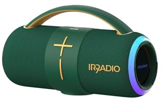 IRRADIO IR-H68 Bluetooth-hölje, färgglad och kraftfull trådlös diffusor, Hi-Fi-ljud, RGB LED-lampor, IPX6 vattentät, 50 W effekt, äkta trådlös stereofunktion, perfekt för inomhus- och utomhuslyssning