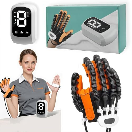 Rehabilitation Gloves, Robot Hand, Finger Rehabilitation Glove for Hand Exerciser, Trainer Robot Glove, Robotic Gloves for Stroke Hemiplegia Fingers Strength Training Device (Right- L)