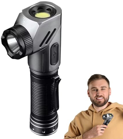 Genérico Linterna Con Base Magnética | Linterna Magnética Giratoria,Luz De Trabajo Ajustable 90° Portátil Para Exteriores Caza Camping Viajes Hogar Mecánico Garaje Senderismo Noche