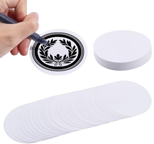 AHANDMAKER 100 Stück Button Abzeichen Blanko Papier Button Herstellung Zubehör 7cm Rund Badge Maker Zubehör DIY Mustermalerei Handarbeit Basteln Für Liebhaber Freunde Geburtstag