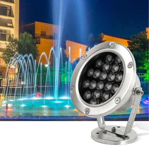 JOUFNING Luci Subacquee Per Laghetti Da Esterno, Lampada A LED Per Fontane Sommergibile, Faretto In Acciaio Inossidabile Impermeabile IP68 12 V, Per Piscine Giardino(Yellow,15W)