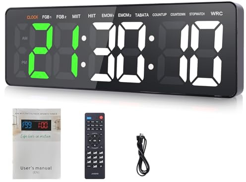 Timer Sport LED Minuteur Fitness Mural Télécommande Crossfit Gym Boxe