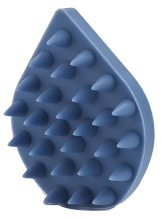 VILLCASE Silikon Shampoobürste Tropfenform Kopfhaut Massagekamm Tragbare Haarwaschbürste für Sanfte Reinigung und Durchblutungsförderung Unisex Blau