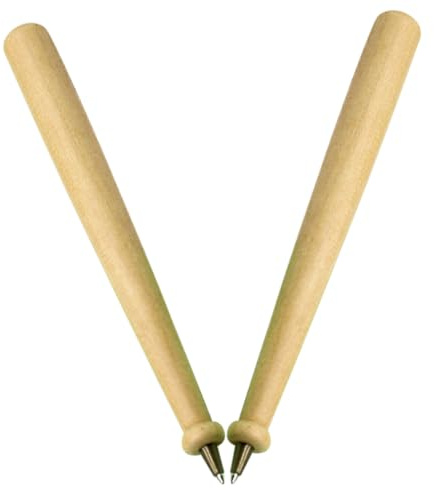 Homoyoyo 2 Stück Kugelschreiber mit Rutschfestem Griff Ergonomische Schreibstifte für Büro und Schule Tragbare Multifunktions Holzstifte in Natürlicher Holzoptik