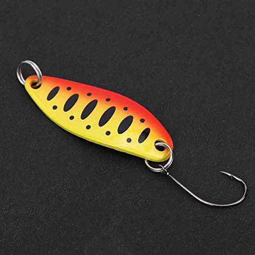 aqxreight Leurres à Truite Clignotants pour la Pêche Leurres à Truite pour 3 5g / 3 4cm variété de pour Fishi Clignotants à pour la Pêche à pour à Cuillères à (Taches Noires Oranges)