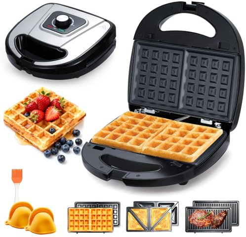 Mingfuxin Gaufrier électrique 3 en 1 pour petit-déjeuner