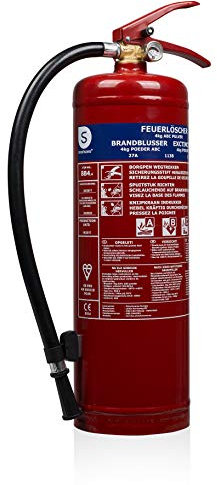 Smartwares Pulver-Feuerlöscher, 4 kg, für ABC-Feuer, geeignet für Fahrzeuge & Haushalte, inkl. Halterung, FEX-15140