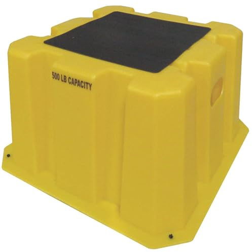 1 Step Tall Nestable Plastic Step Stand - Yellow 25W x 25D x 14-3/4H - NBST-1-14
