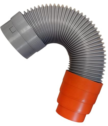 Anschlussrohr für Entlüfterkamine Flexibles Plus 150 mm mit Reduzierstück | Geeignet für Anschluss von Dunstrohren Entlüftern Innovative Befestigung mit Riegel Flexible Struktur, Parotec
