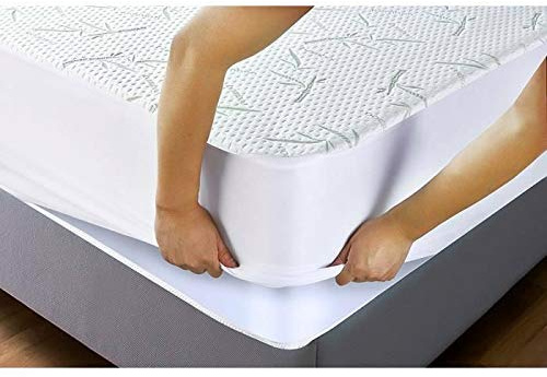 Umberto Ravelli Protège Matelas imperméable Bambou, Bonnet 35 cm, (140_x_190_cm)