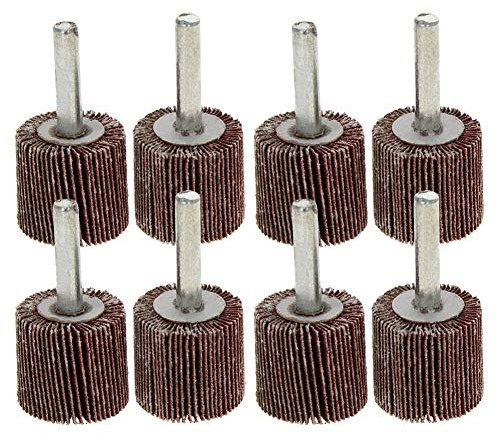 Utoolmart Lamellenschleifscheiben mit Spanndorn mit 25 mm Schleifkopf, Schleifscheibe, Polierscheibe, Rotationszubehör-Set zum Schleifen, 8 Stück