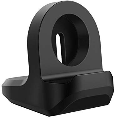 MoKo Ladestation Halterung Kompatibel mit Samsung Galaxy Watch 4/4 Classic/Galaxy Watch 3 41mm 45mm/Galaxy Watch Active 1/2 40mm 44mm, Tragbar Silikon Ladegerät Halter rutschfest Uhr Lade Dock, Schwaz