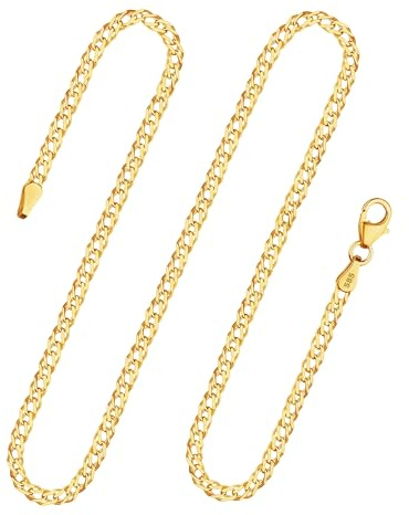EDELIND Goldkette Damen Herren 585 Gelbgold Zwillingspanzerkette 2.9 mm, Länge von 65 cm, Echtgold Halskette Damen Herren Gold mit Schmuck Geschenkbox Made in Germany