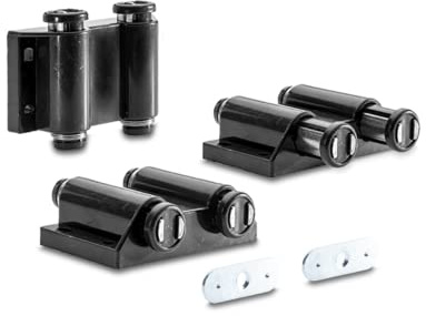 ITALFITMAGNETI 4 Pezzi Chiusure Magnetiche per Mobili Nere – 58x34x14 mm – Calamite per Ante, Armadi e Cassetti con Contropiastra Inclusa