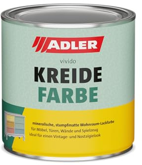 ADLER Kreidefarbe, 750ml, AS 01/2 Firn, Weiß, matt, für Möbel, Wände, DIY, hohe Deckkraft, schnelltrocknend, wasserbasiert