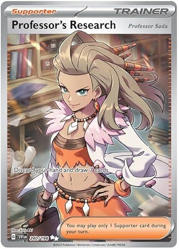 Professor's Research [Professor Sada] 240/198 Ultra Rare Double Pokemon Card (Scarlet & Violet Base) + 1x TitanCards® Toploader
