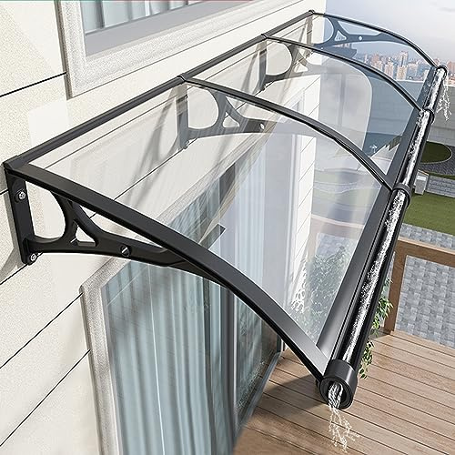Outdoor Front Door Patio Sun Shetter,Door Canopy Window Awning with Large Sink,Home Rain Rain Shelter,Quiet Scalable,Outside Rainproof Balcony Courtyard Door Head Porch Awning (120x220cm/47x87)