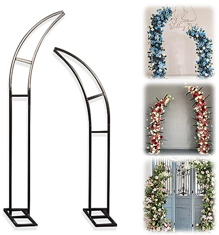 Kingbar Arco Nuziale, Struttura Decorativa Staccabile, Arco A Palloncino in Metallo Libero, Fondello Riutilizzabile Fai da Te per Il Partito Nuziale del Giardino, Schwarz, 1.8+2.1M