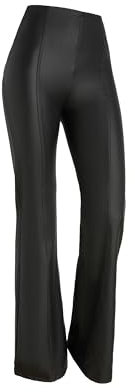 FREDDY WR.UP WR.UP® Push-up Faux Leather Trousers with High Waist and Wide Leg, Black, M