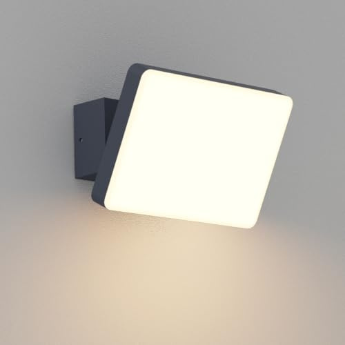 K-Bright 24W wandleuchte aussen aus Aluminium Anthrazit RAL 7016 | led Strahler 3000K warmes Licht, außenlampe Wasserdicht IP65 Wandlampen Korridor Außenbalkon Garage Garten